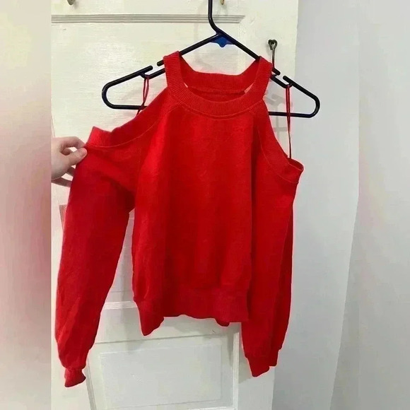 Zara Salamander Orange Off the Shoulder Sweater size small - Picture 1 of 5